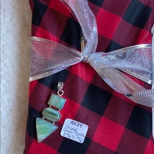 Striped Green Agate (Necklace NOT included)